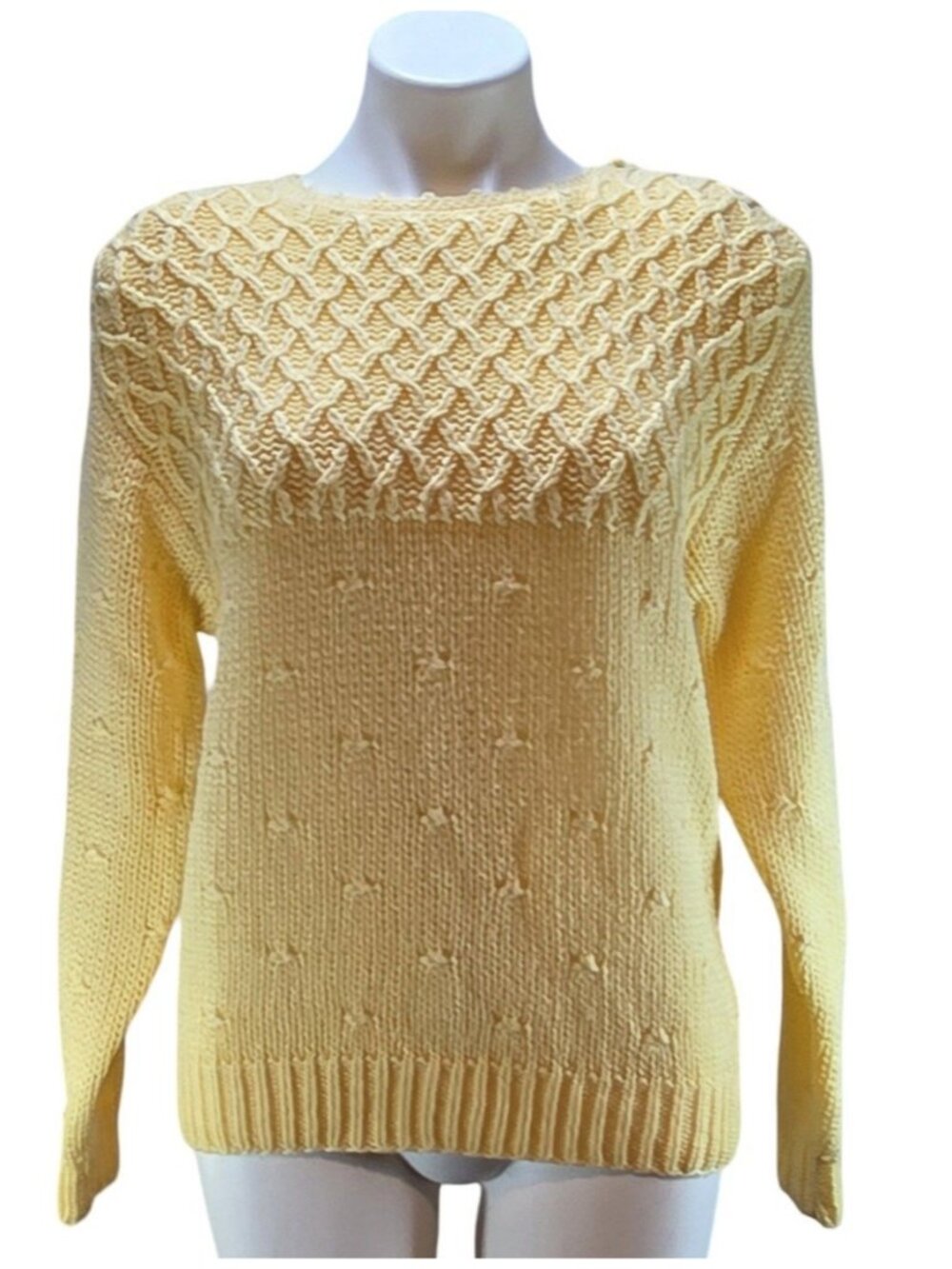 Vintage Amanda Smith M Yellow Chunky Sweater Dolly Parton Steel Magnolias Truvy